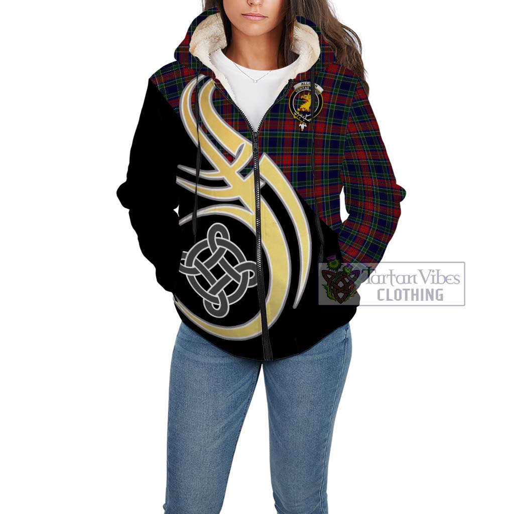 Allison Red Tartan Sherpa Hoodie with Family Crest and Celtic Symbol Style Unisex - Tartan Vibes Clothing