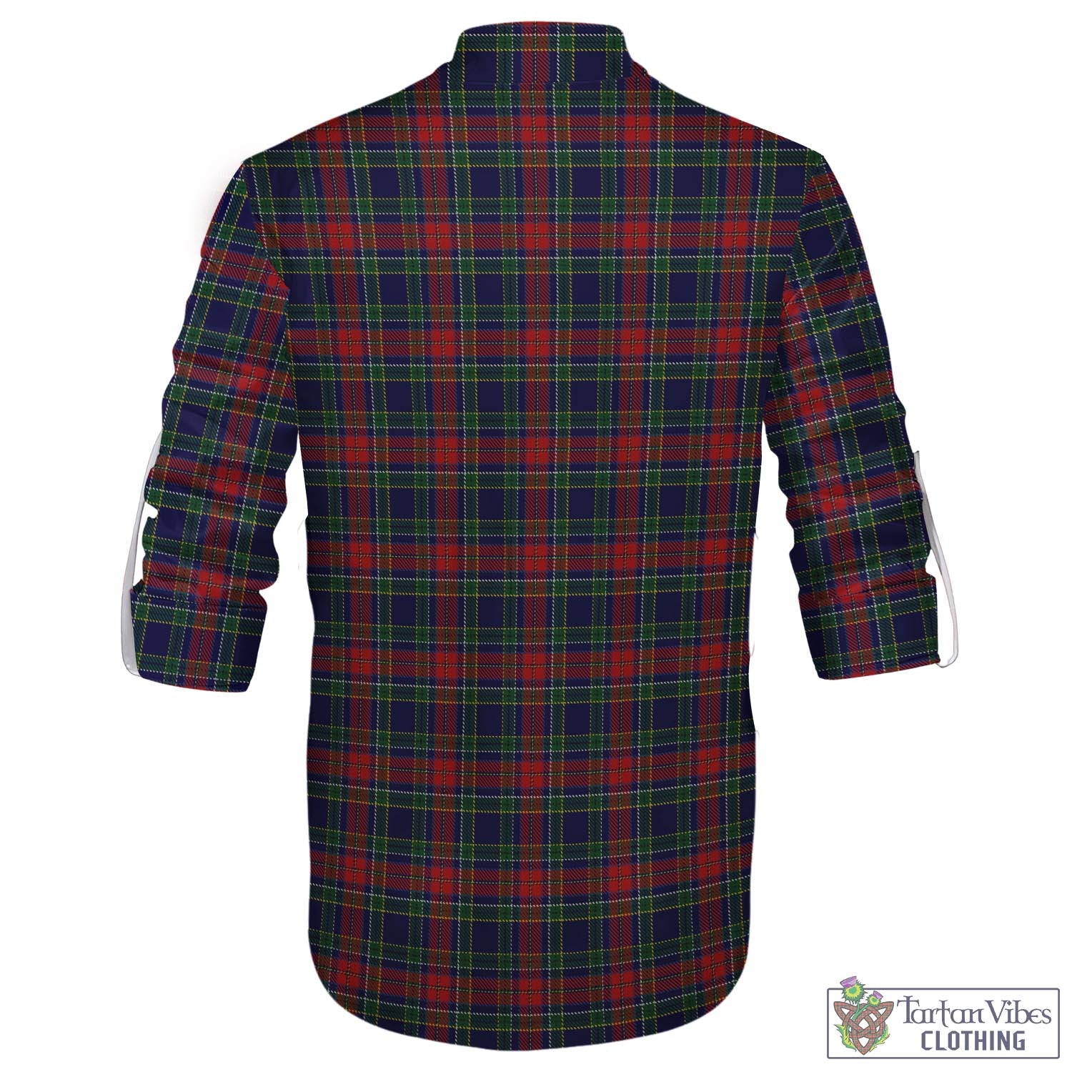 Tartan Vibes Clothing Allison Red Tartan Men's Scottish Traditional Jacobite Ghillie Kilt Shirt with Family Crest