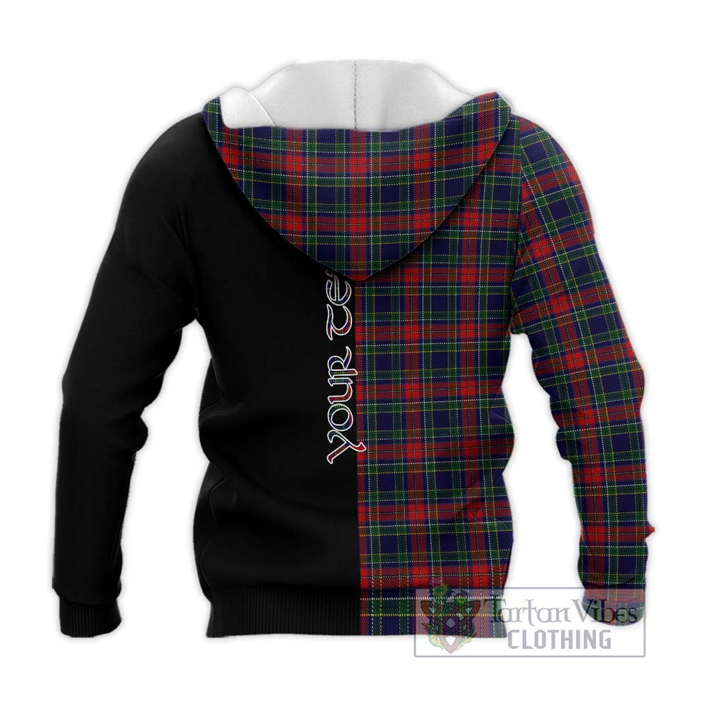 Allison Red Tartan Knitted Hoodie with Family Crest and Half Of Me Style - Tartanvibesclothing Shop