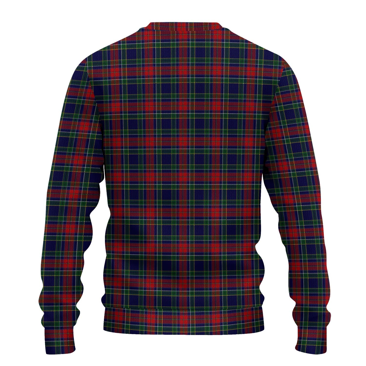 Allison Red Tartan Knitted Sweater with Family Crest - Tartanvibesclothing