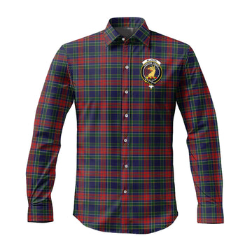 Allison Red Tartan Long Sleeve Button Up Shirt with Family Crest