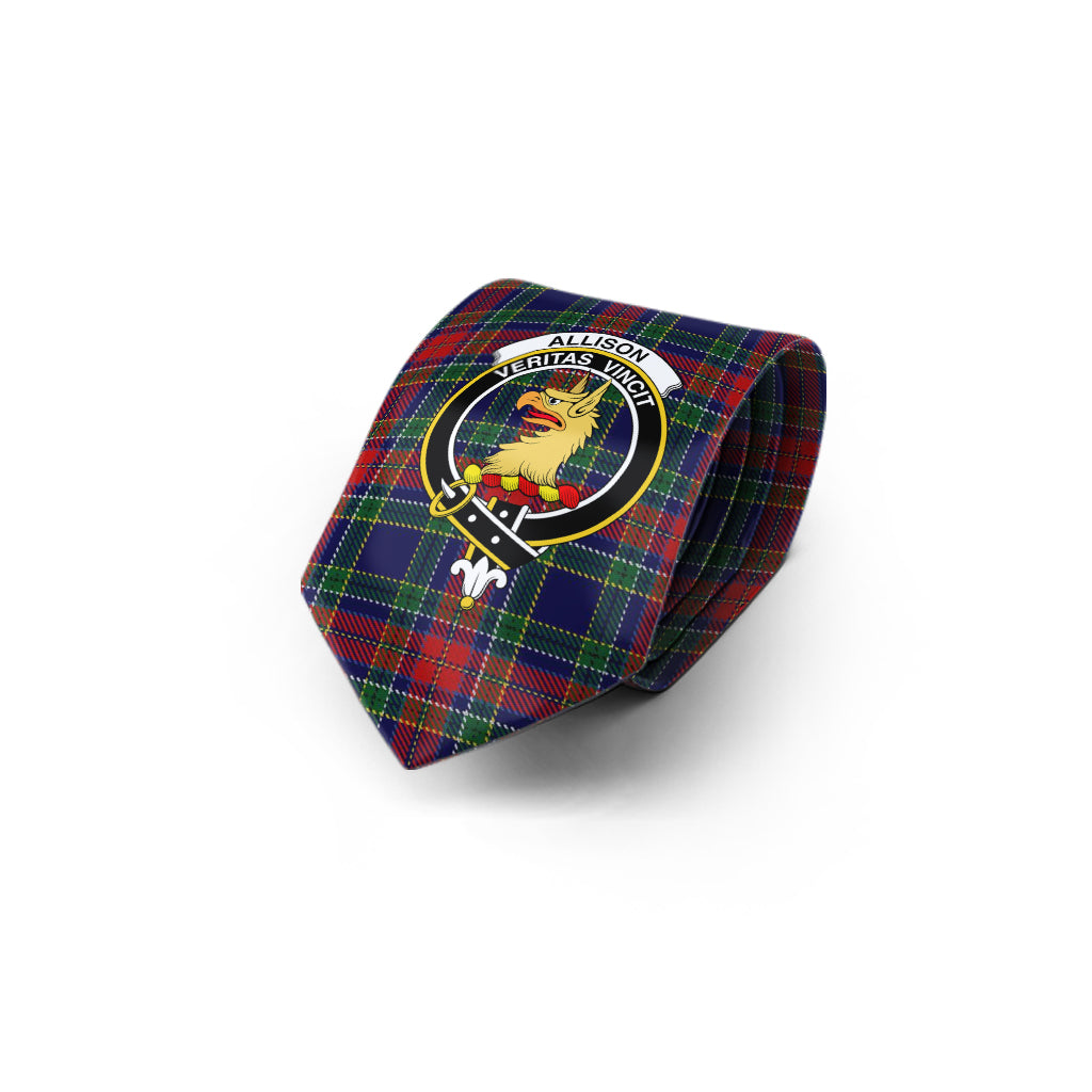 Allison Red Tartan Classic Necktie with Family Crest - Tartan Vibes Clothing