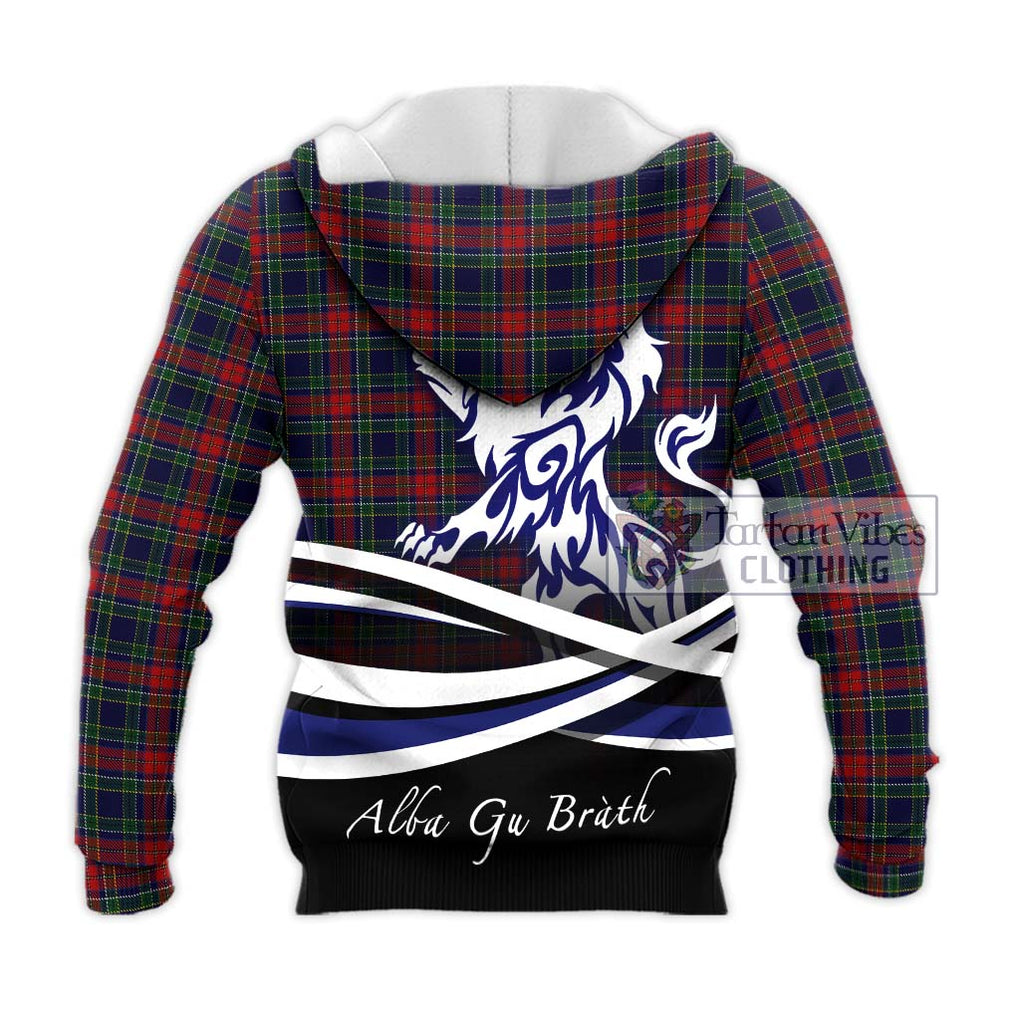 Allison Red Tartan Knitted Hoodie with Alba Gu Brath Regal Lion Emblem - Tartanvibesclothing Shop