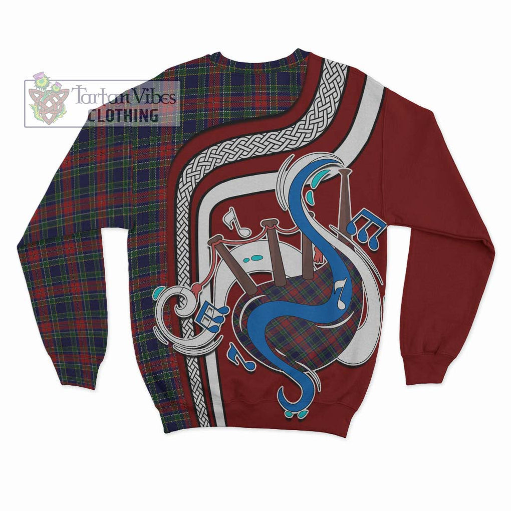 Allison Red Tartan Sweatshirt with Epic Bagpipe Style - Tartanvibesclothing Shop