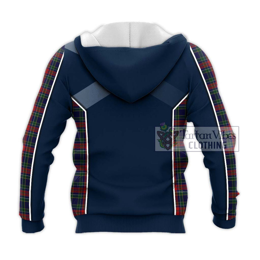 Allison Red Tartan Knitted Hoodie with Family Crest and Lion Rampant Vibes Sport Style - Tartan Vibes Clothing