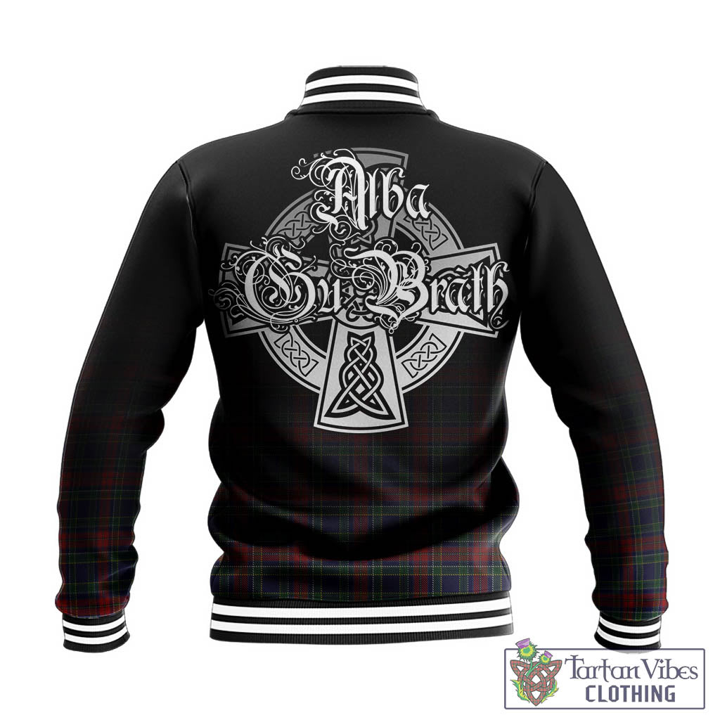 Tartan Vibes Clothing Allison Red Tartan Baseball Jacket Featuring Alba Gu Brath Family Crest Celtic Inspired