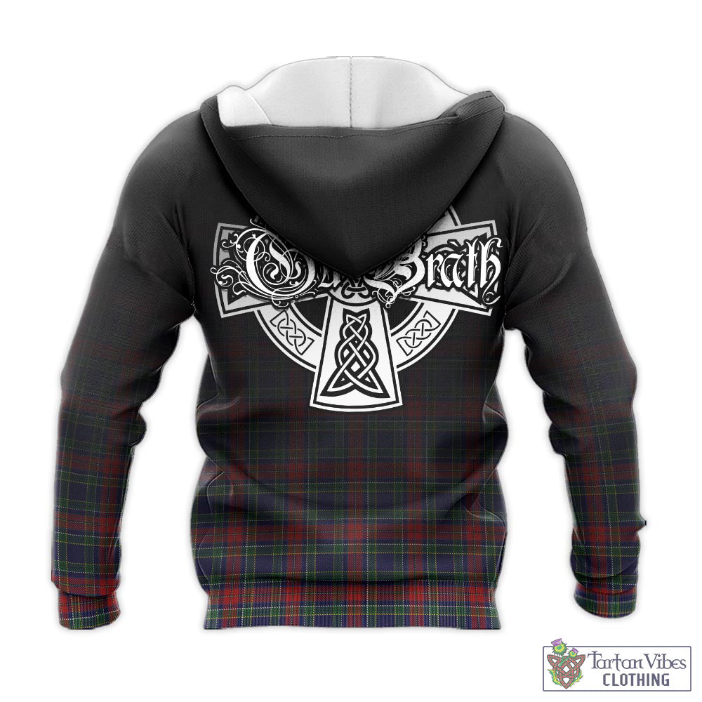 Tartan Vibes Clothing Allison Red Tartan Knitted Hoodie Featuring Alba Gu Brath Family Crest Celtic Inspired