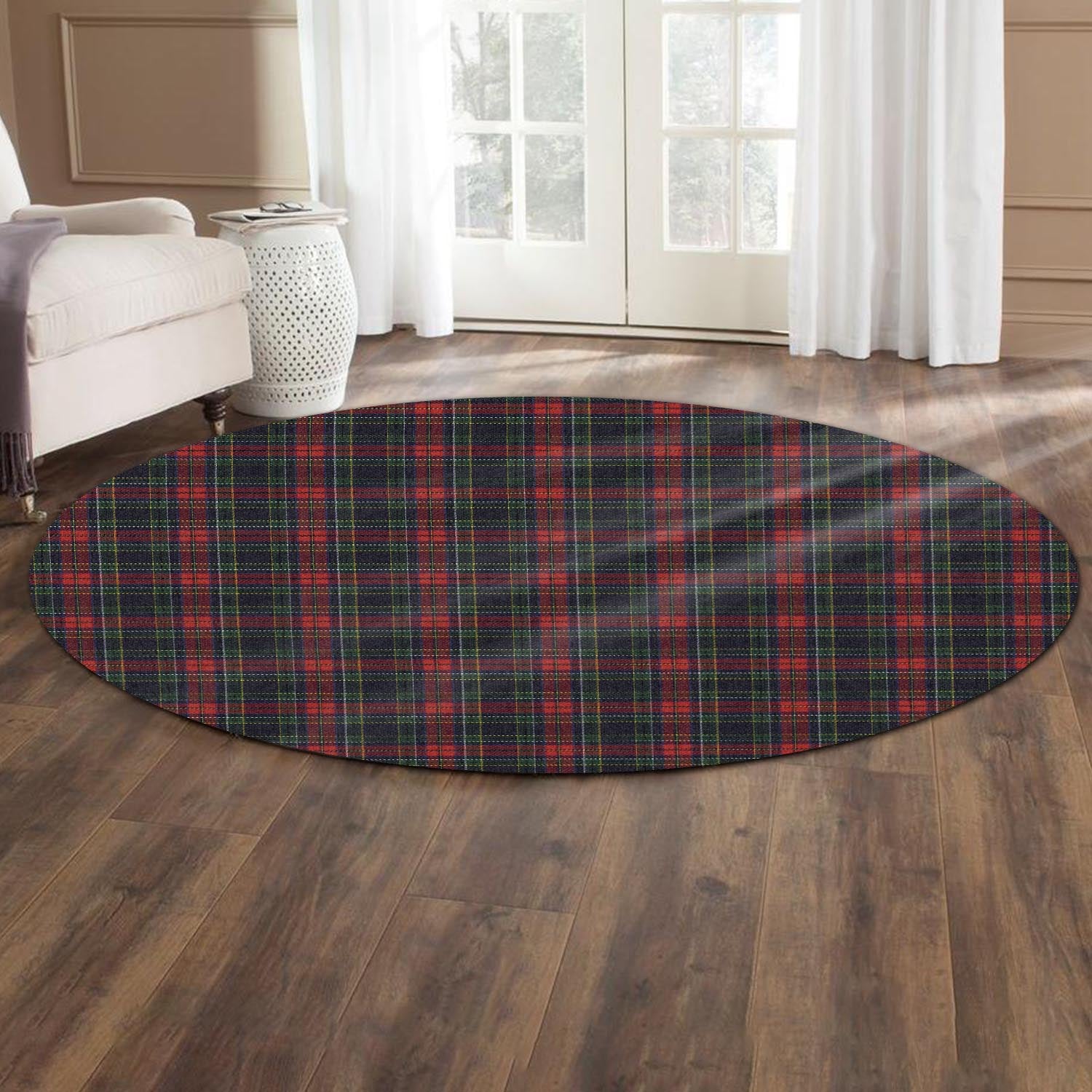 Allison Red Tartan Round Rug - Tartanvibesclothing