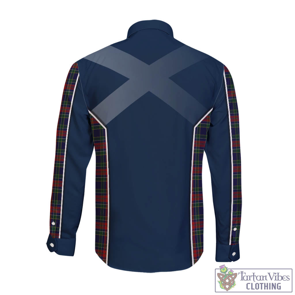 Tartan Vibes Clothing Allison Red Tartan Long Sleeve Button Up Shirt with Family Crest and Scottish Thistle Vibes Sport Style