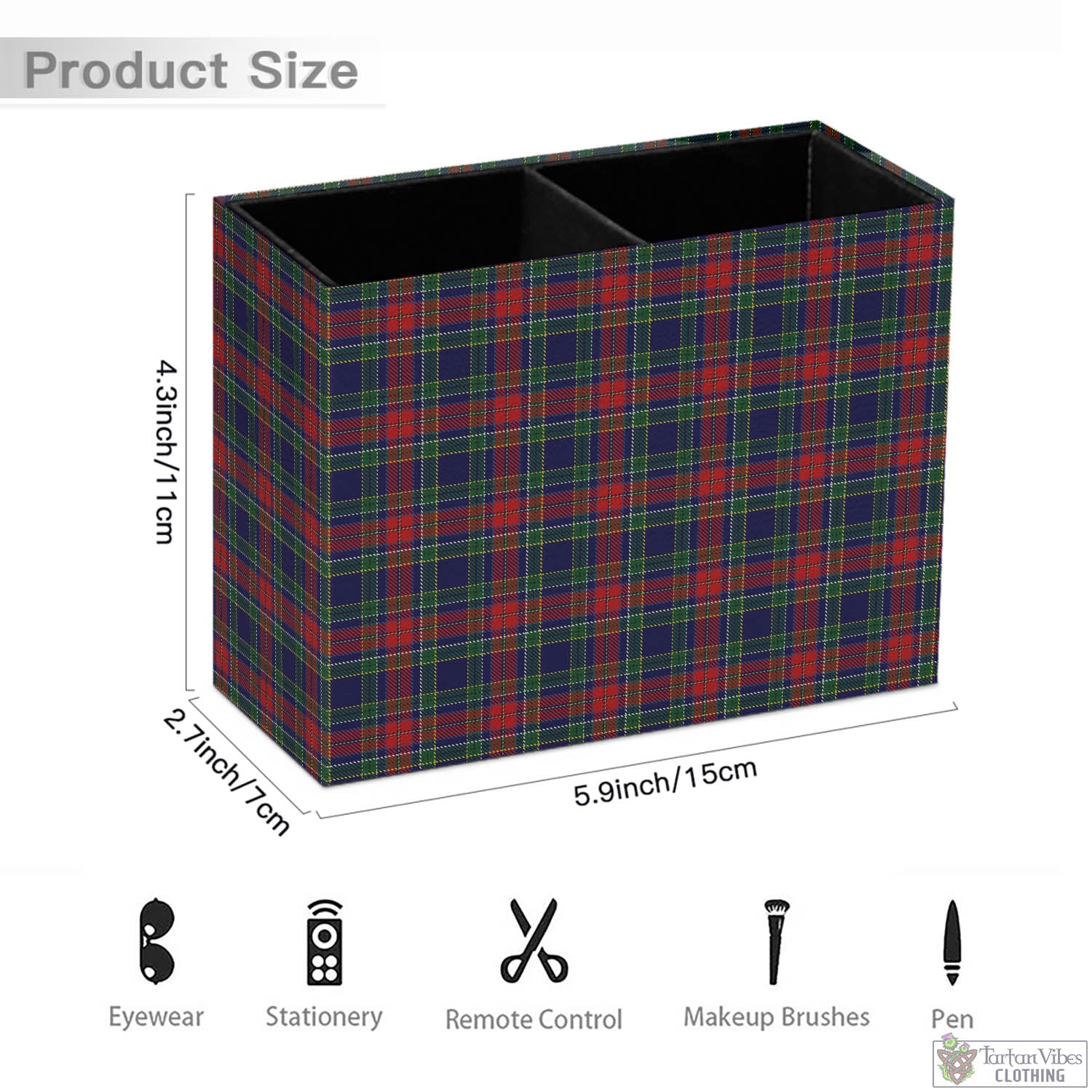 Tartan Vibes Clothing Allison Red Tartan Pen Holder