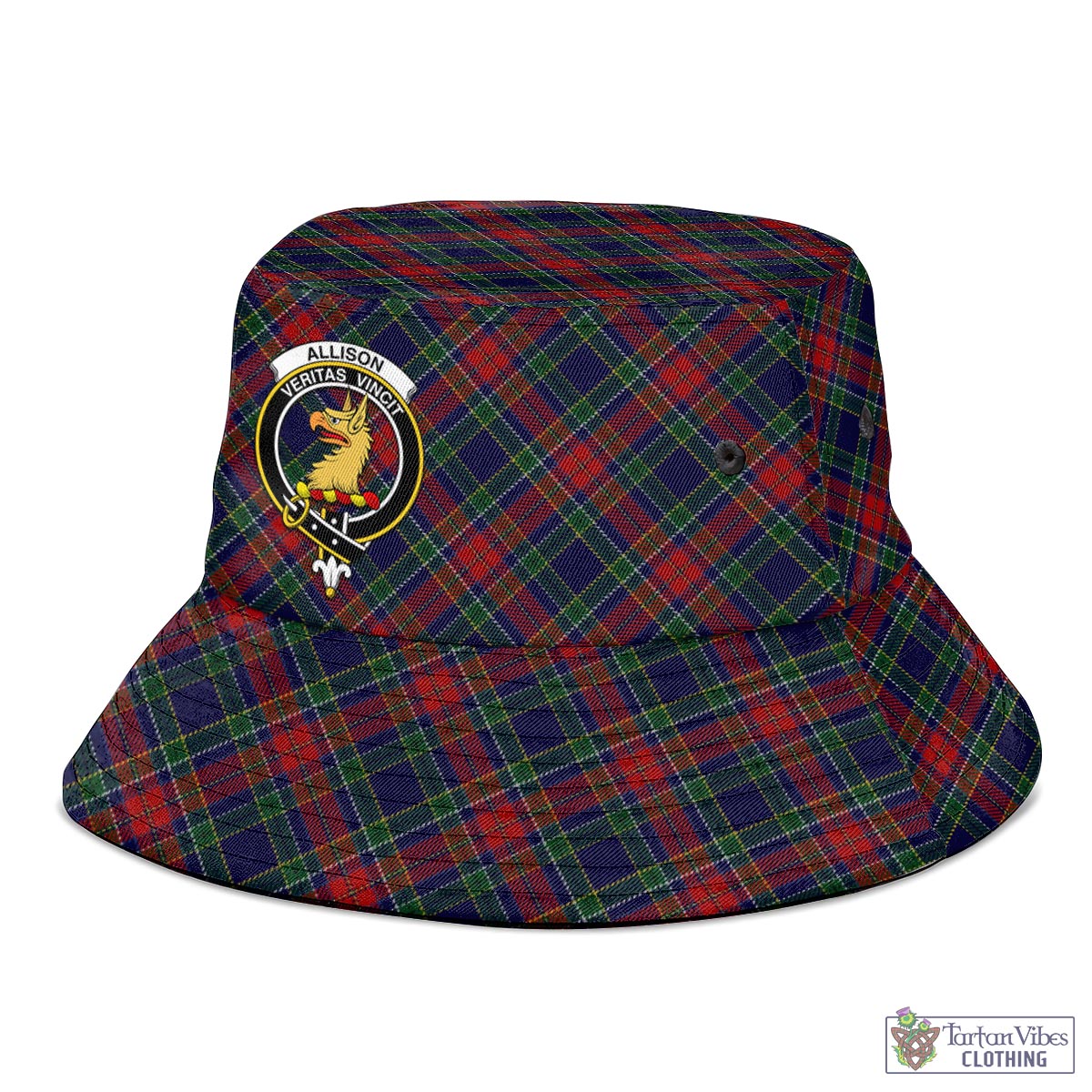 Tartan Vibes Clothing Allison Red Tartan Bucket Hat with Family Crest