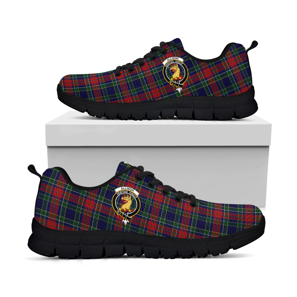 Allison Red Tartan Sneakers with Family Crest - Tartan Vibes Clothing