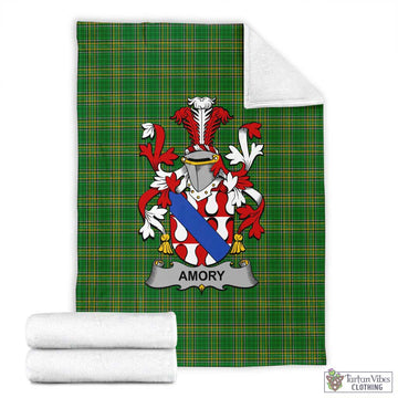 Amory Irish Clan Tartan Blanket with Coat of Arms