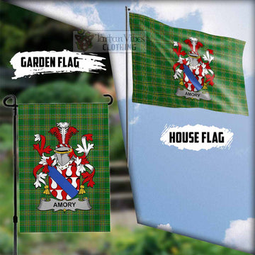 Amory Irish Clan Tartan Flag with Coat of Arms