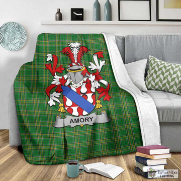 Amory Irish Clan Tartan Blanket with Coat of Arms