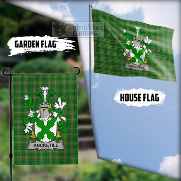 Ancketill Irish Clan Tartan Flag with Coat of Arms