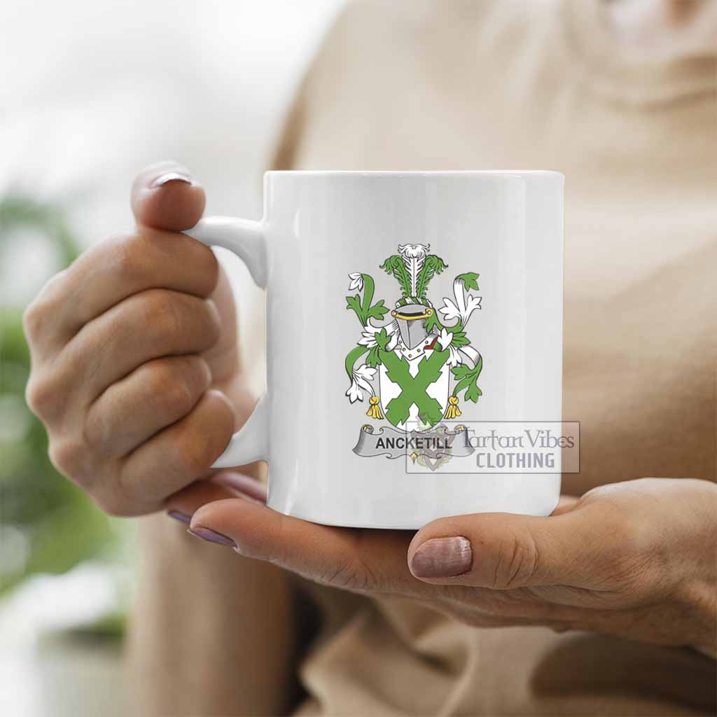 Tartan Vibes Clothing Ancketill Irish Clan Coat of Arms Ceramic Mug