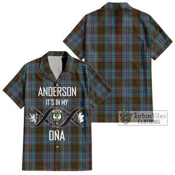 Anderson Tartan Short Sleeve Button Shirt with Family Crest DNA In Me Style