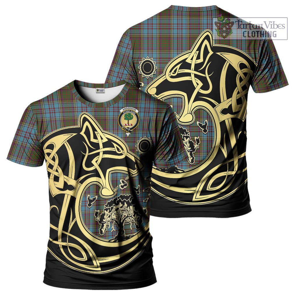 Anderson Tartan T-Shirt with Family Crest Celtic Wolf Style Kid's Shirt - Tartan Vibes Clothing