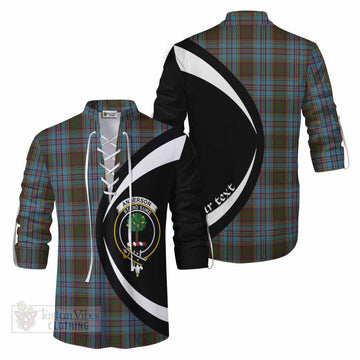 Anderson Tartan Ghillie Kilt Shirt with Family Crest Circle Style