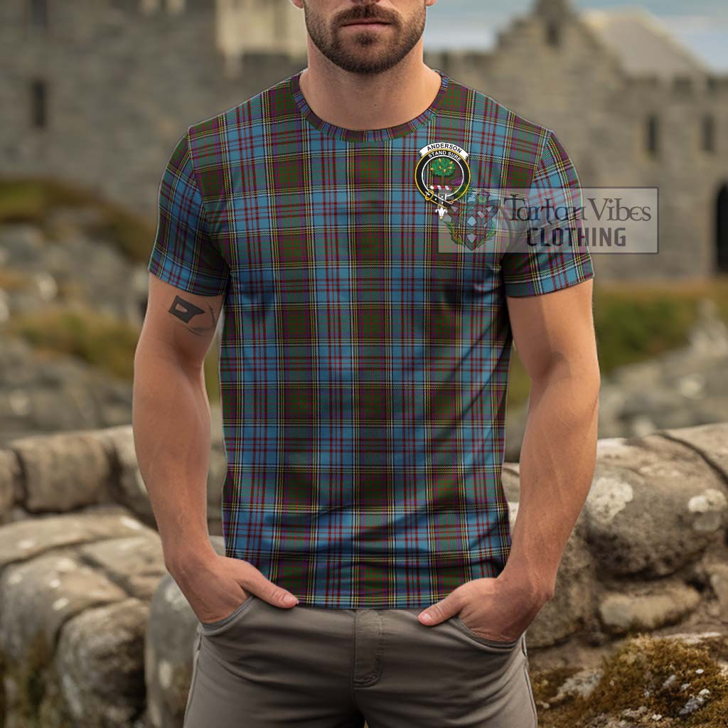 Anderson Tartan Cotton T-Shirt with Family Crest Men's Shirt - Tartanvibesclothing Shop