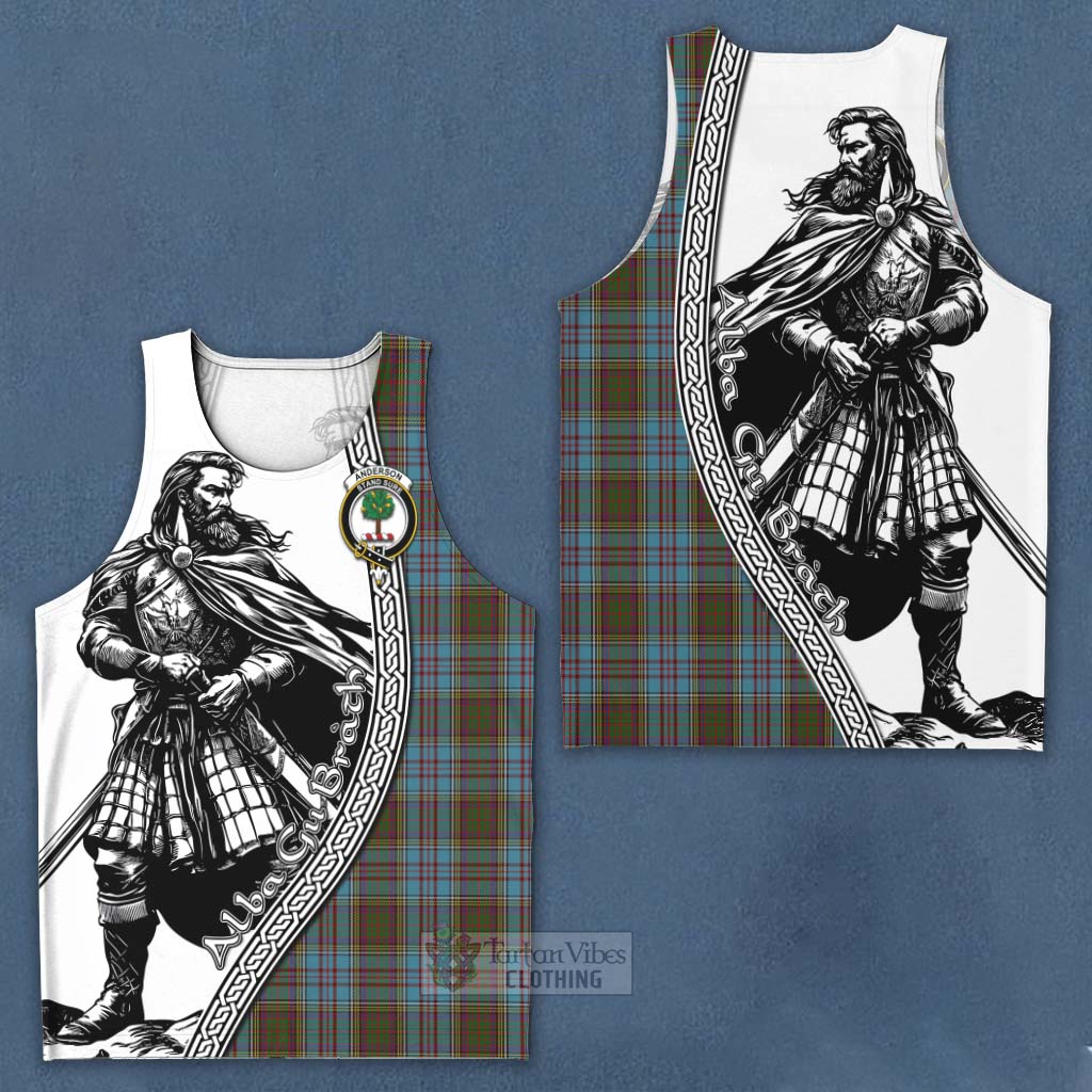 Tartan Vibes Clothing Anderson Tartan Clan Crest Men's Tank Top with Highlander Warrior Celtic Style