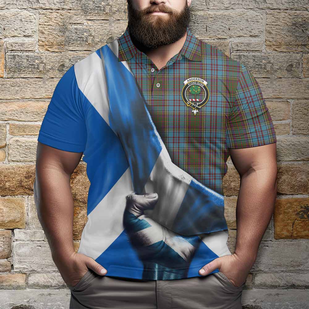 Tartan Vibes Clothing Anderson Tartan Polo Shirt with Family Crest Scotland Patriotic Style