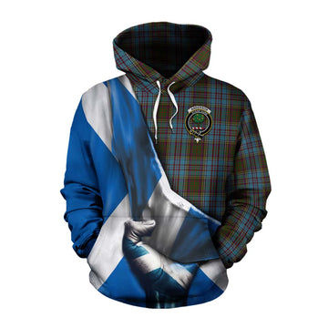 Anderson Tartan Cotton Hoodie with Family Crest Scotland Patriotic Style