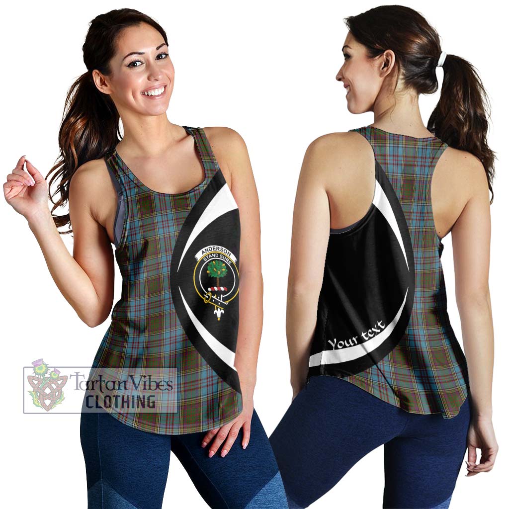 Anderson Tartan Women's Racerback Tanks with Family Crest Circle Style 4XL - Tartan Vibes Clothing