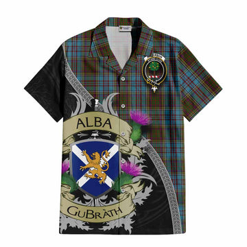 Anderson Tartan Family Crest Hawaiian Shirt Lion Rampant Royal Thistle Shield Celtic Inspired Kid - Tartan Vibes Clothing