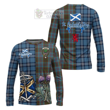 Anderson Tartan Long Sleeve T-Shirt Happy St. Andrew's Day Half Tartan Style