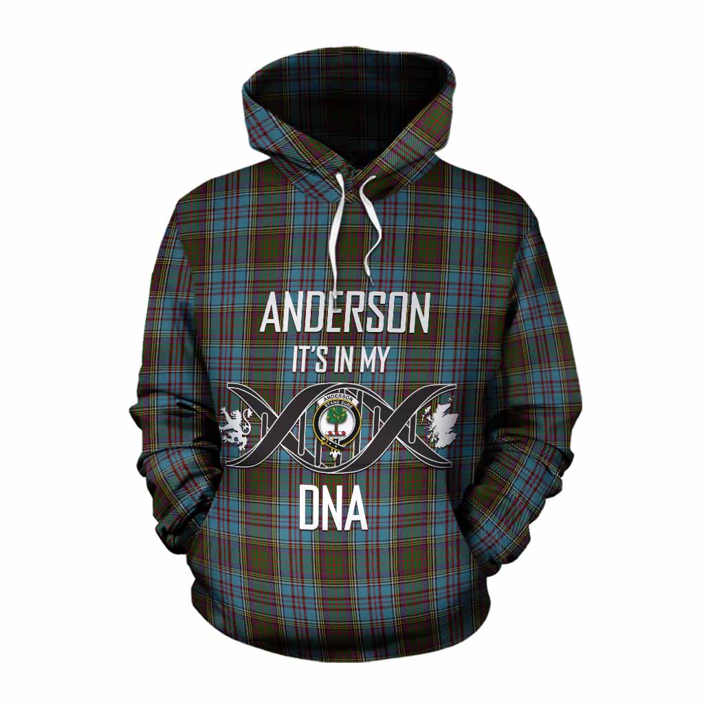 Tartan Vibes Clothing Anderson Tartan Cotton Hoodie with Family Crest DNA In Me Style