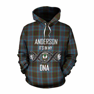 Anderson Tartan Cotton Hoodie with Family Crest DNA In Me Style