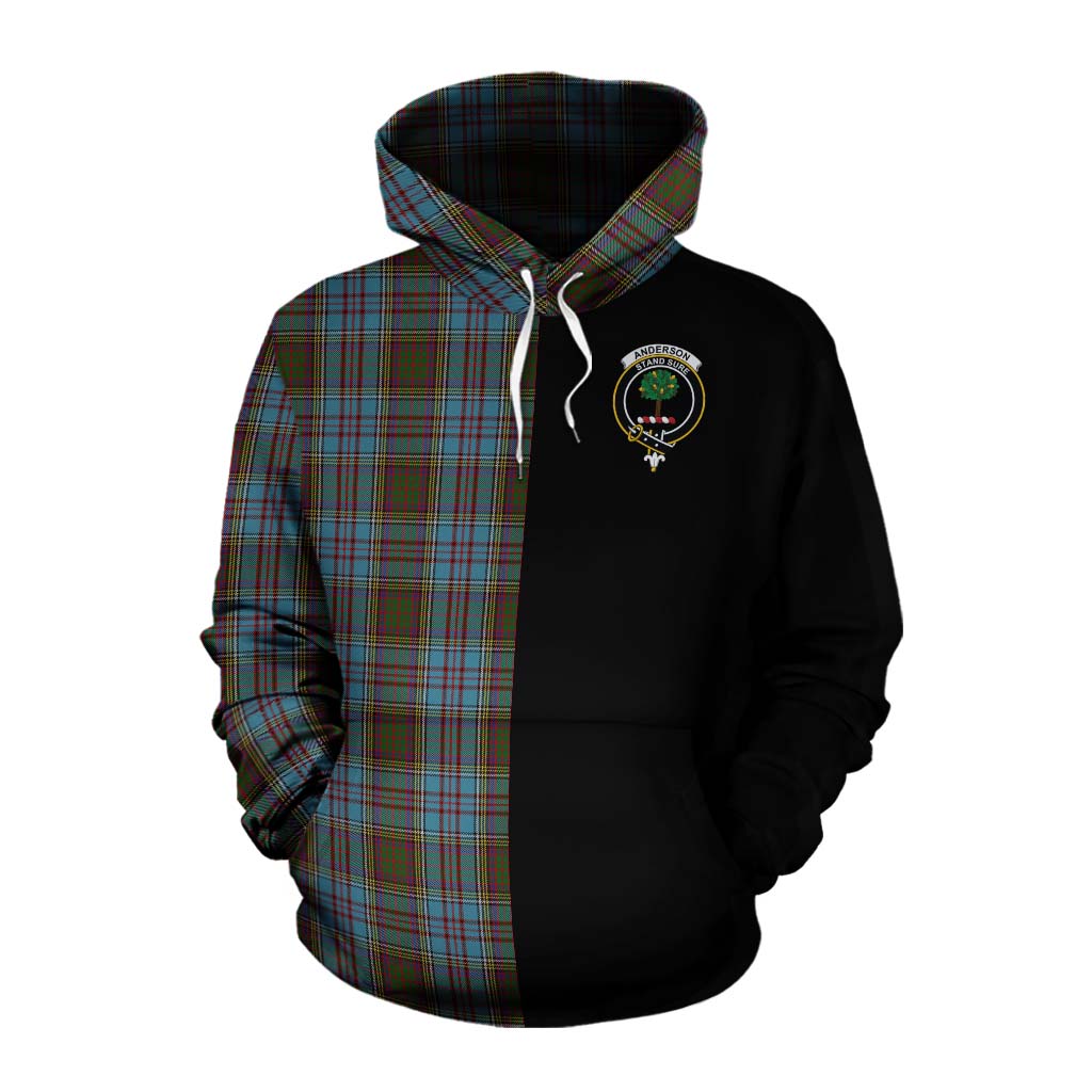 Tartan Vibes Clothing Anderson Tartan Cotton Hoodie with Family Crest and Half Of Me Style