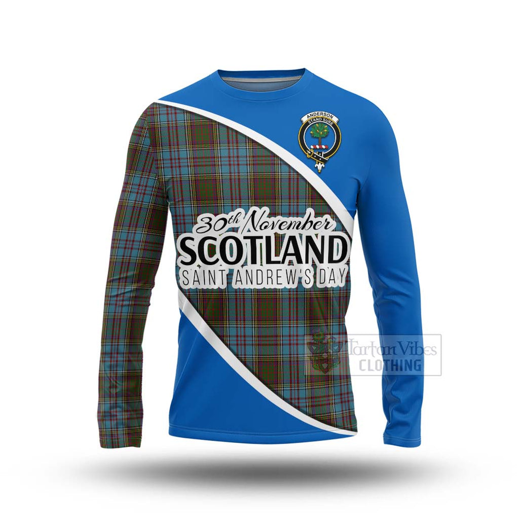 Tartan Vibes Clothing Anderson Family Crest Tartan Long Sleeve T-Shirt Celebrate Saint Andrew's Day in Style