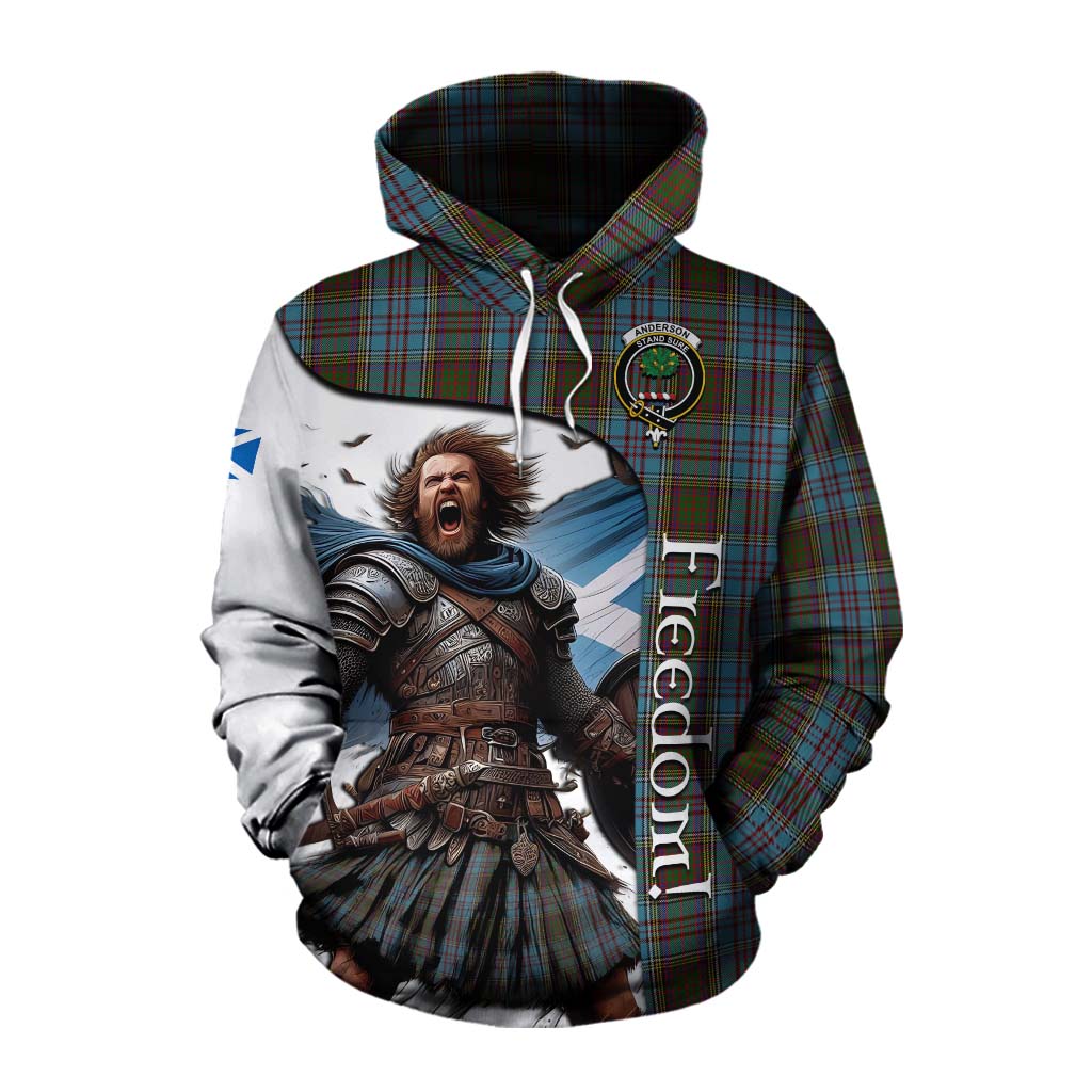 Tartan Vibes Clothing Anderson Crest Tartan Cotton Hoodie Inspired by the Freedom of Scottish Warrior