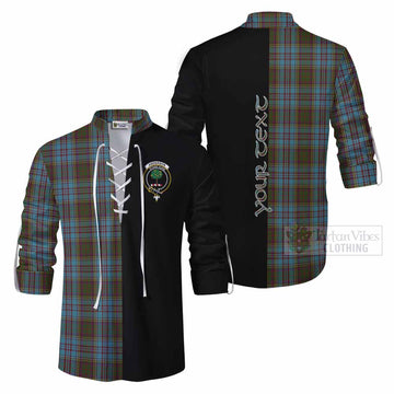 Anderson Tartan Ghillie Kilt Shirt with Family Crest and Half Of Me Style