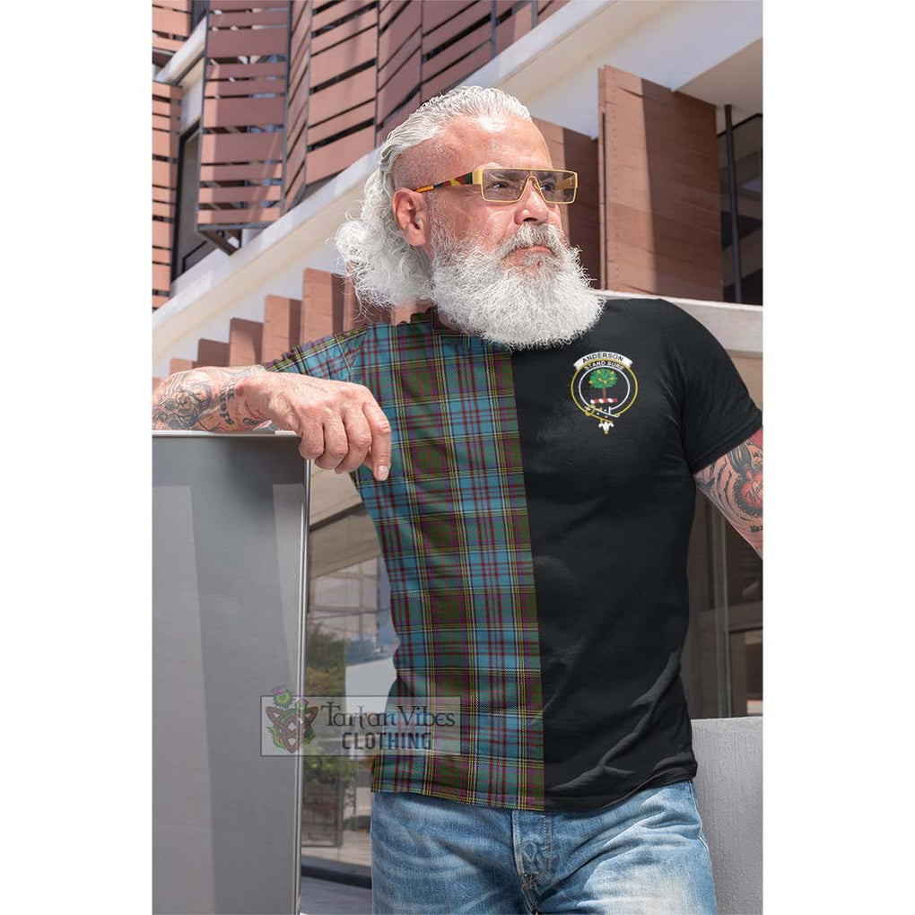 Tartan Vibes Clothing Anderson Tartan Cotton T-shirt with Family Crest and Half Of Me Style