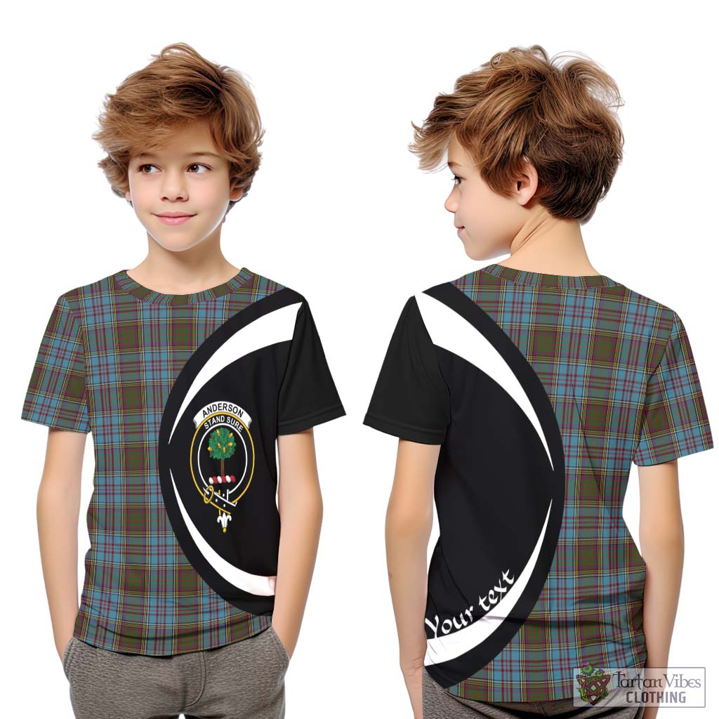 Anderson Tartan Kid T-Shirt with Family Crest Circle Style Youth XL Size14 - Tartan Vibes Clothing