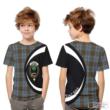 Anderson Tartan Kid T-Shirt with Family Crest Circle Style