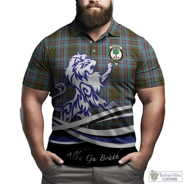 Anderson Tartan Polo Shirt with Alba Gu Brath Regal Lion Emblem