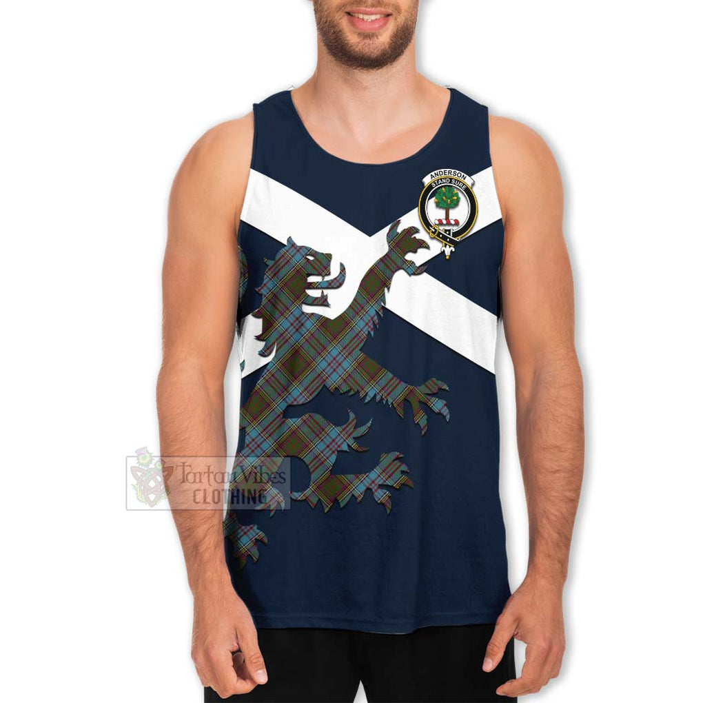 Tartan Vibes Clothing Anderson Tartan Lion Rampant Men's Tank Top – Proudly Display Your Heritage with Alba Gu Brath and Clan Name