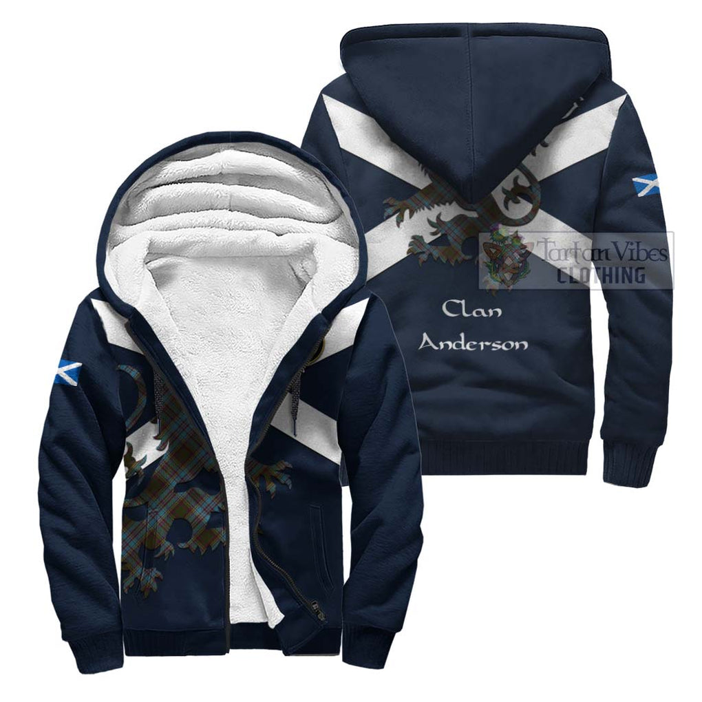 Tartan Vibes Clothing Anderson Tartan Lion Rampant Sherpa Hoodie – Proudly Display Your Heritage with Alba Gu Brath and Clan Name