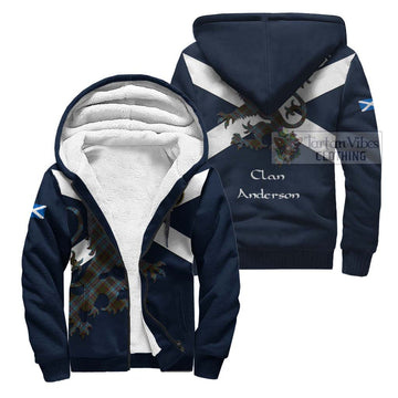 Anderson Tartan Lion Rampant Sherpa Hoodie  Proudly Display Your Heritage with Alba Gu Brath and Clan Name