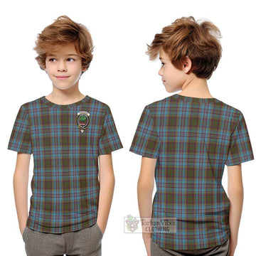 Anderson Tartan Kid T-Shirt with Family Crest