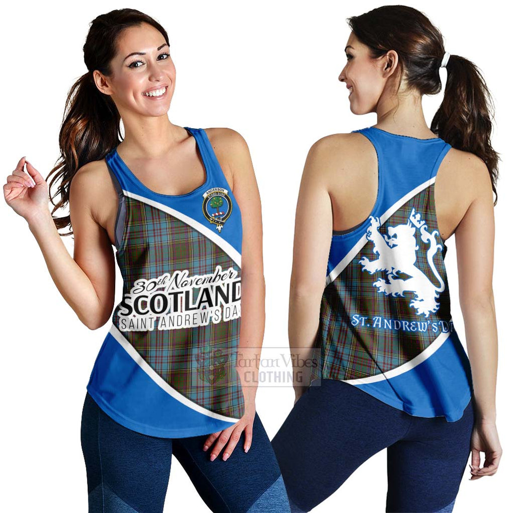 Tartan Vibes Clothing Anderson Family Crest Tartan Women's Racerback Tanks Celebrate Saint Andrew's Day in Style