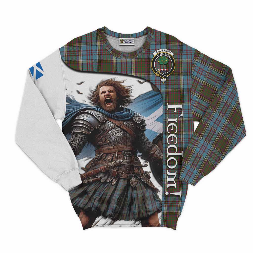 Tartan Vibes Clothing Anderson Crest Tartan Sweatshirt Inspired by the Freedom of Scottish Warrior