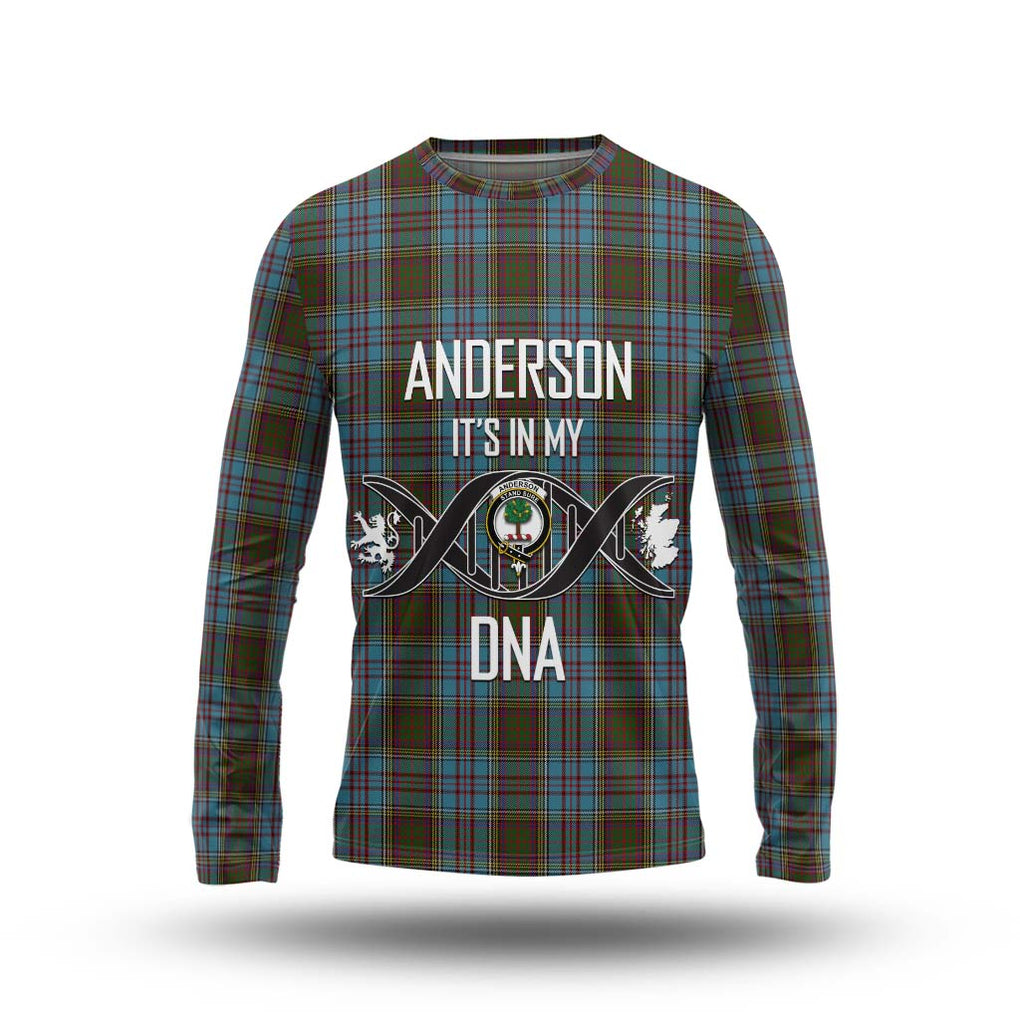 Anderson Tartan Long Sleeve T-Shirt with Family Crest DNA In Me Style Unisex - Tartanvibesclothing Shop