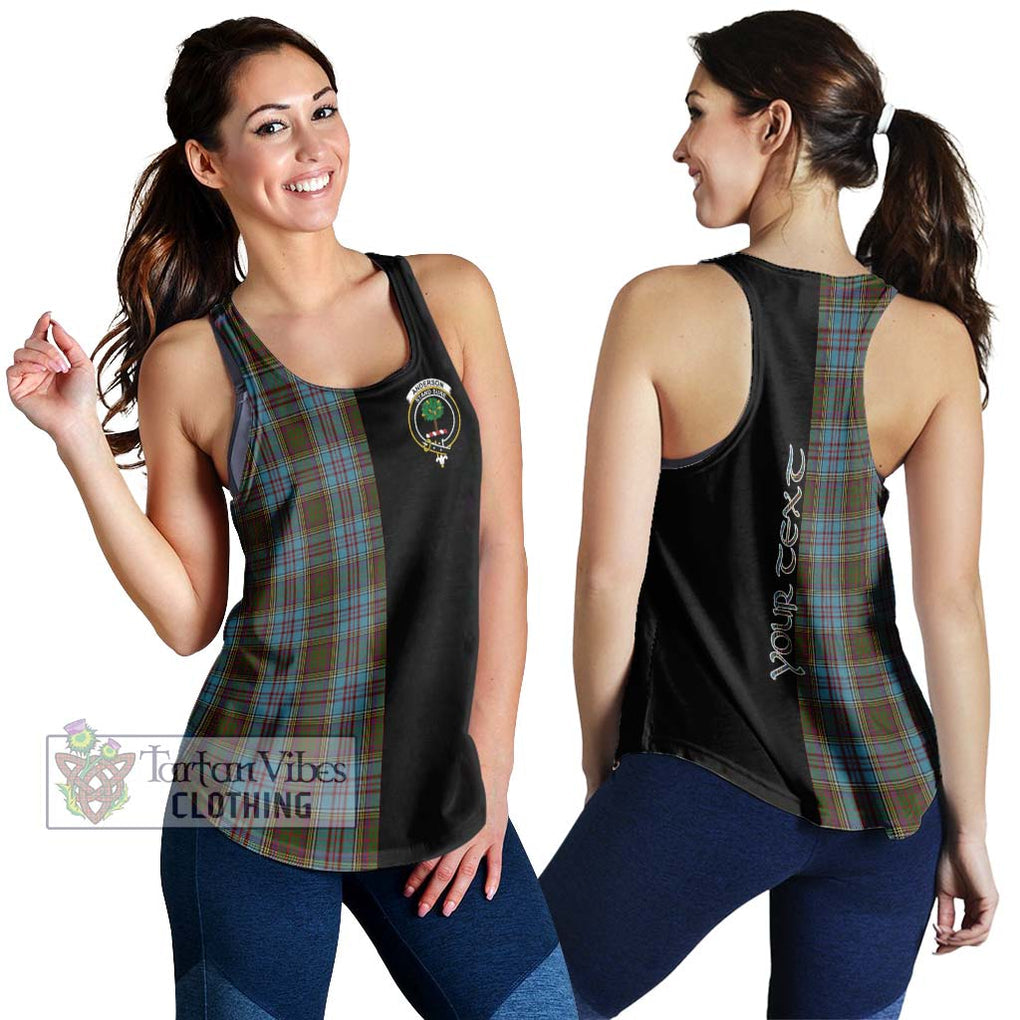 Anderson Tartan Women's Racerback Tanks with Family Crest and Half Of Me Style 4XL - Tartanvibesclothing Shop