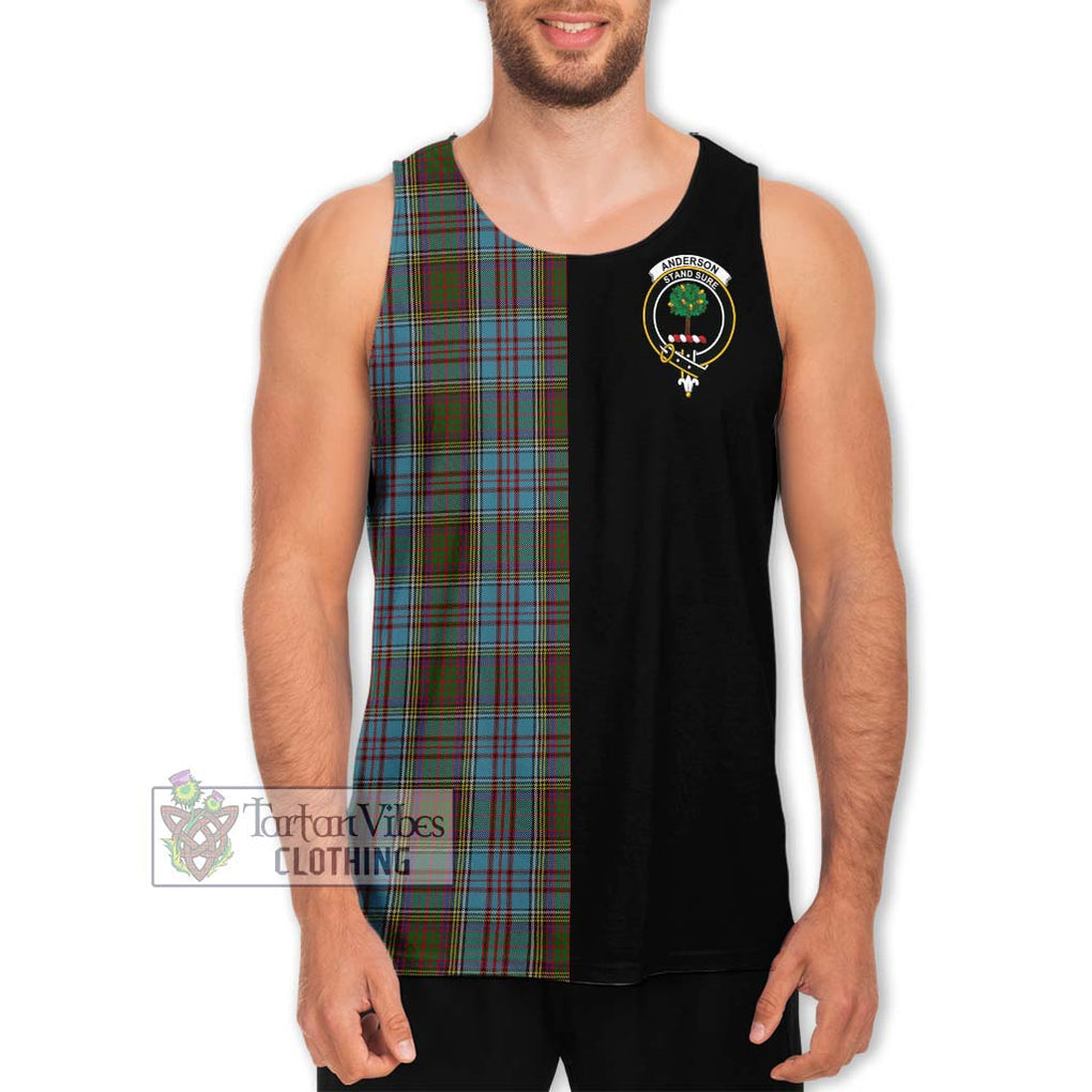 Anderson Tartan Men's Tank Top with Family Crest and Half Of Me Style Men - Tartanvibesclothing Shop